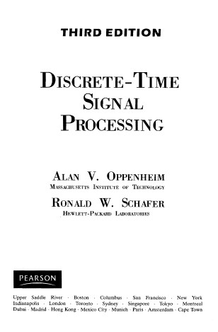Discrete-Time Signal Processing (3rd Edition) (Prentice Hall Signal&nbsp;Processing)